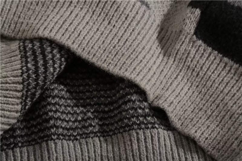 Fashion American Style Striped Camouflage Sweater Men Long Sleeve Spring Autumn Designer Sweater Pullover Casual Loose Round Neck High-end Knitwear