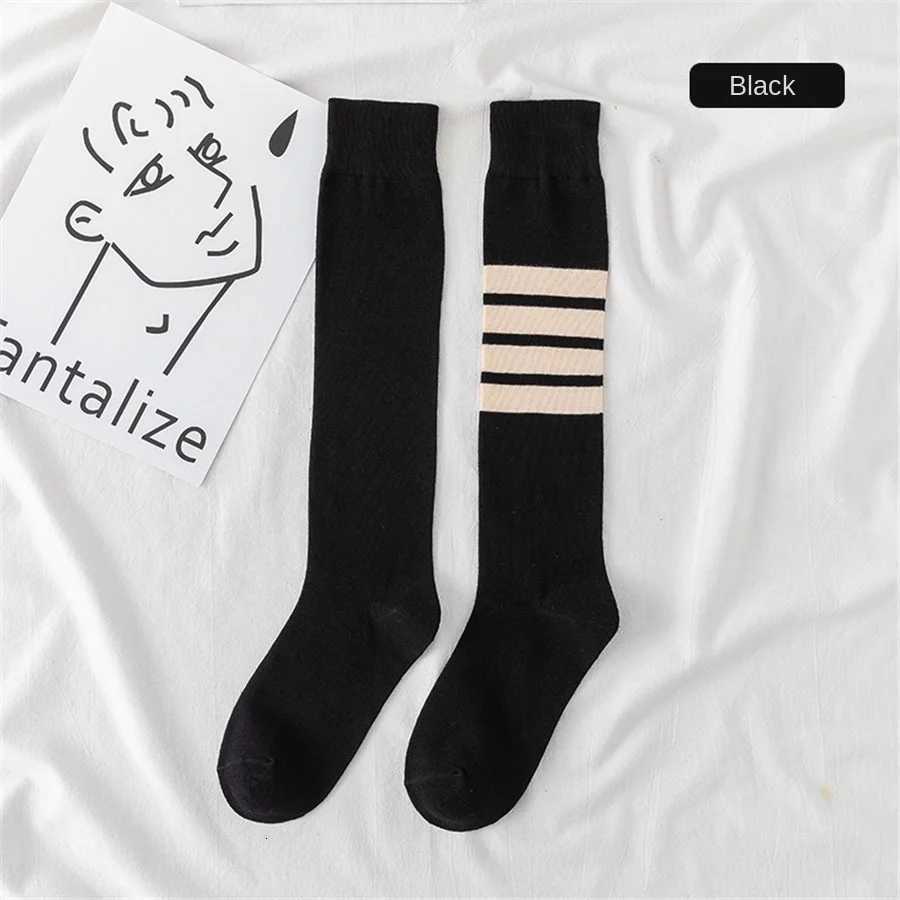 1 pair sports socks casual asymmetrical calf socks striped four bar calf socks mid length socks Y251024