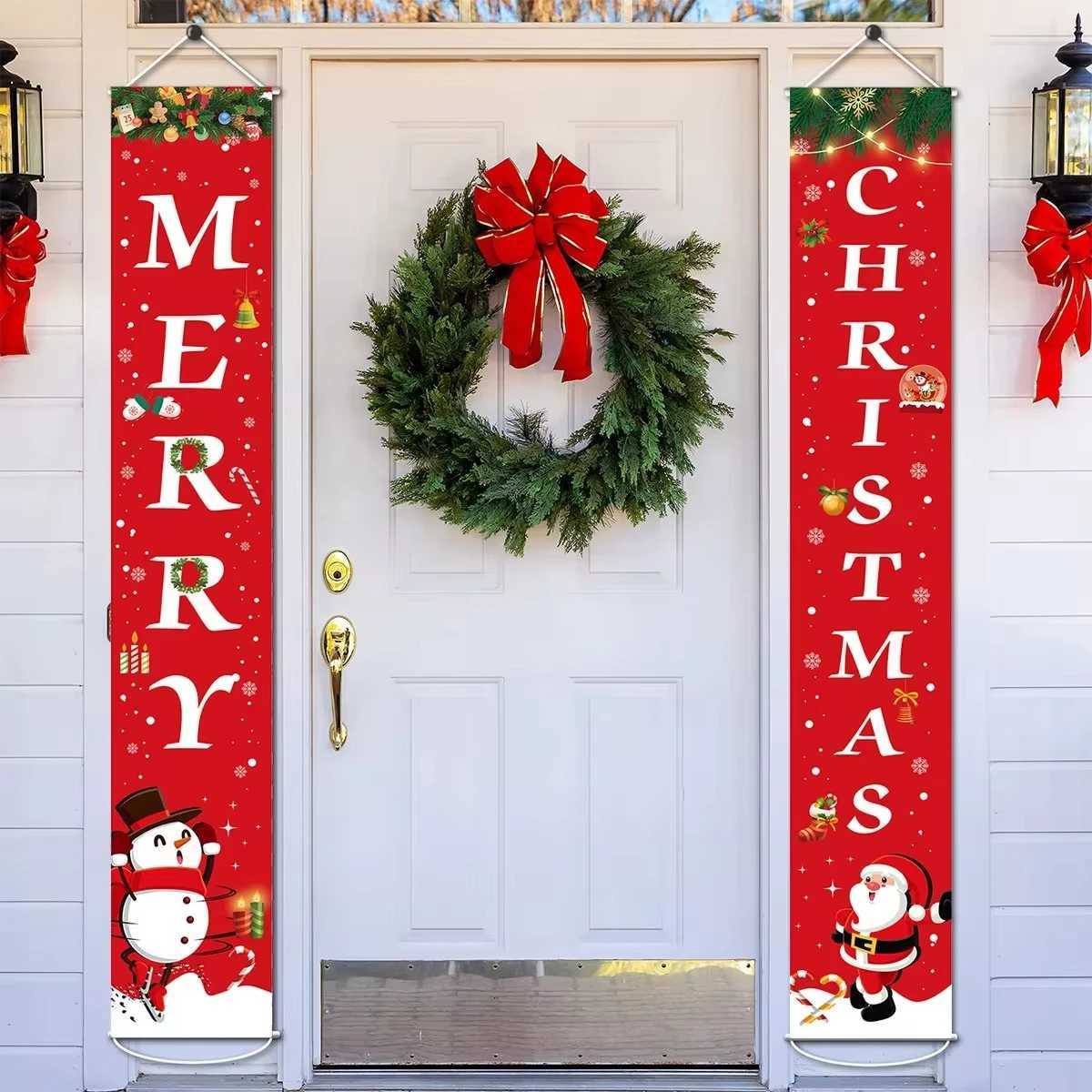 Santa Claus Christmas Door Banner Merry Christmas Decorations for Home 2024 Christmas Ornament Xmas Navidad Gift New Year 2025 C251024
