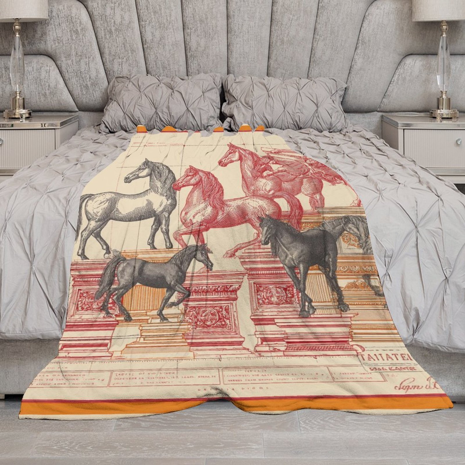 Custom H Designer Horse blanket blanket throw cashmere vibration blanket copert Home Travel Throw Summer Air Conditioner Beach home bedding blankets t