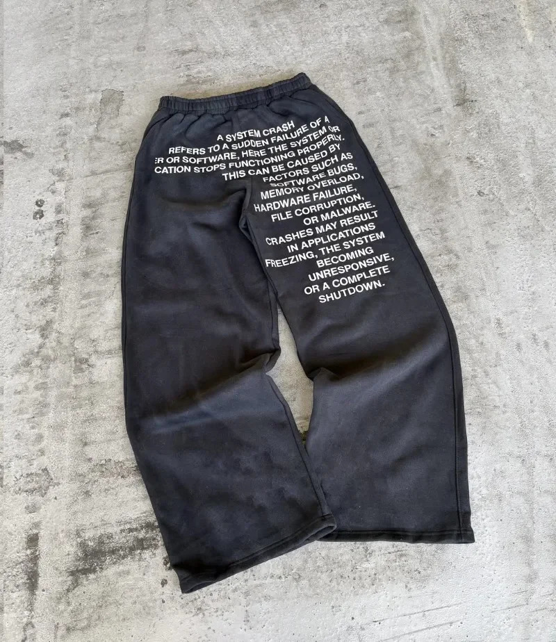 2025 High Street Trendy Harajuku Streetwear Trousers Women American Retro Letter Printing Sweatpants Men Hip Hop Casual Jogger 251024