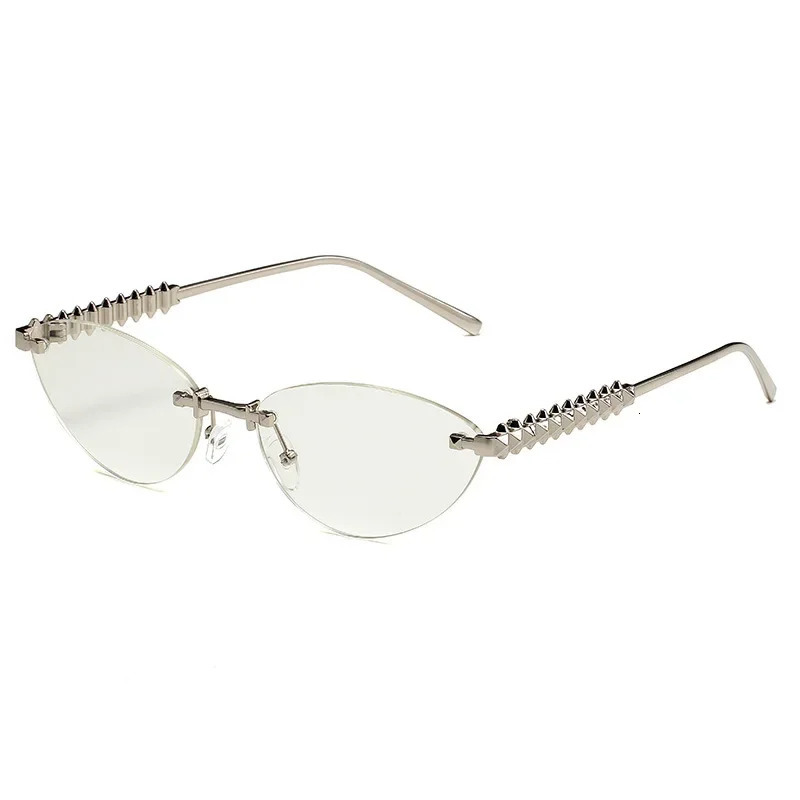 INS Fashion Cat Eye Sunglasses Men and Women Metal Rivet Leg Sun Glasses Outdoor Sports Eye Protection 251023