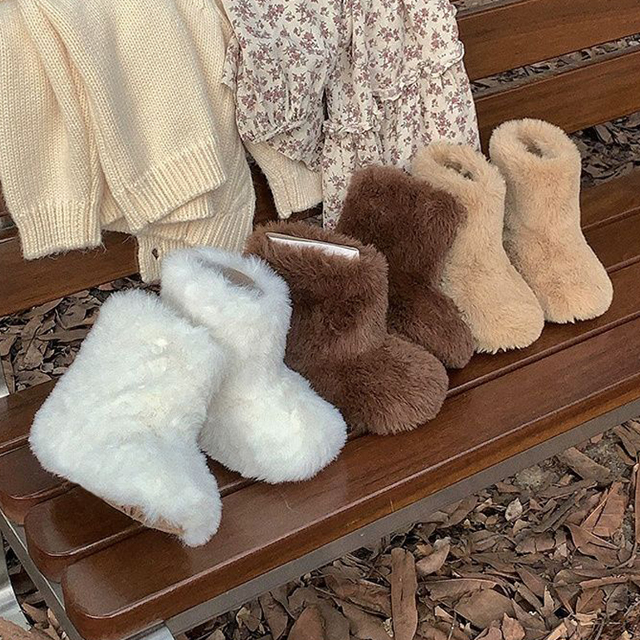Girls Furry Boots for Kids Toddler Furrry Winter Ankle Boots Warm Umshop Children's Girl Thermal Boots Size 21 - 30 U1171