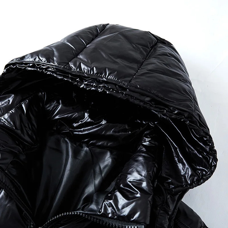 Glossy Down Jackets Men Jackets Short Winter Hooded Women Thickened WarmKeeping ColdProof Long Sleeve Cardigan Jacket 251024