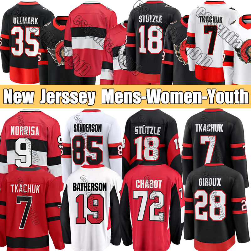 New ottawas senator jersey #28 Giroux #7 Brady Sanderson jersey Claude Batherson StutzleTim Stutzle GreigTkachuk Drake Chabot Norris Thomas Chabot hockey jersey