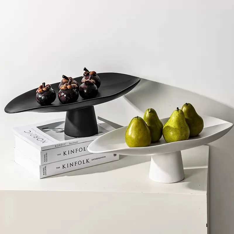 Black and White Resin Storage Tray Fruit Tray Irregar Tableware Snack Storage Container Dessert Tray He Decoration Y251025