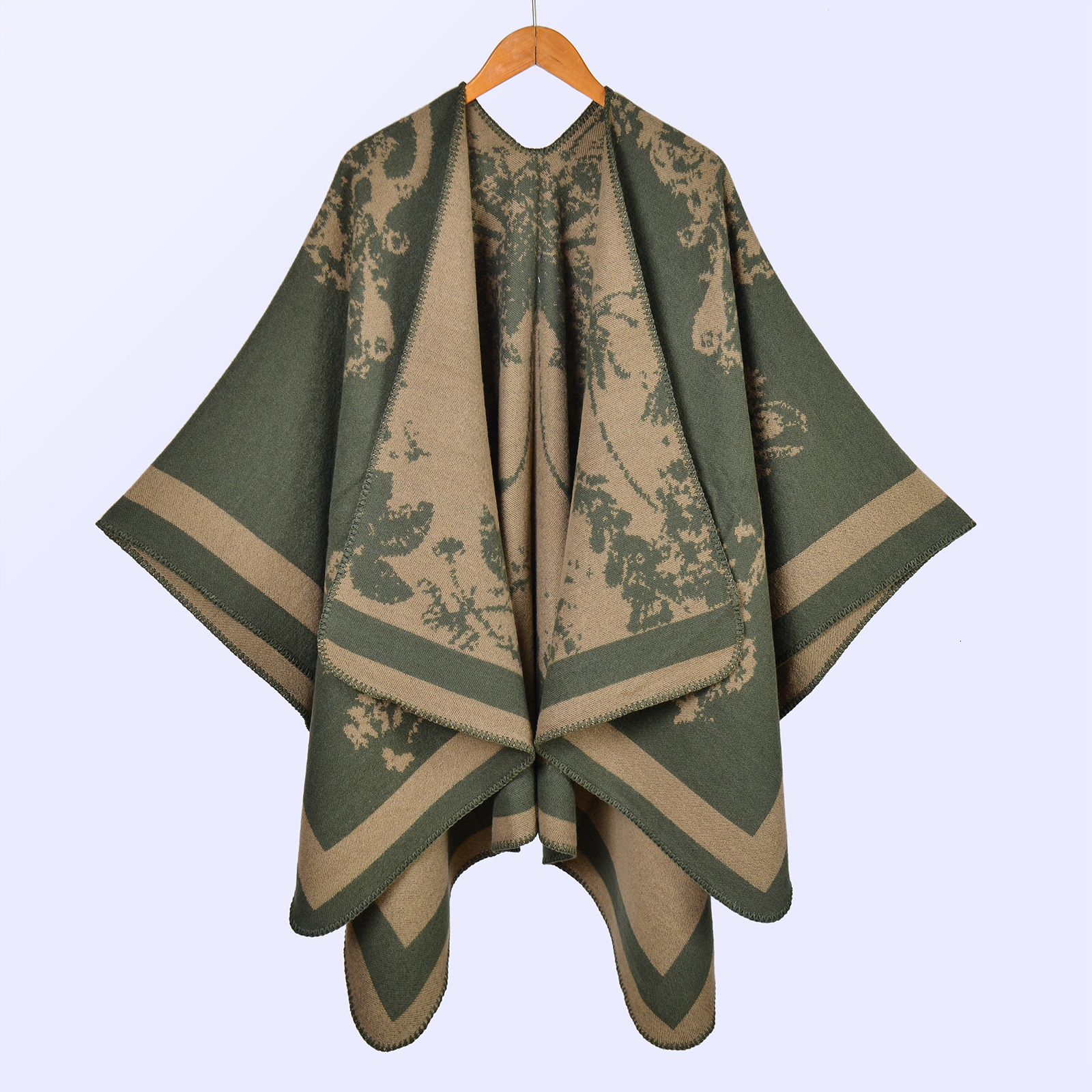 HotSelling Womens Large Shawl Scarf Autumn Winter Large Butterfly Jacquard Split Warm Cape Live Streaming