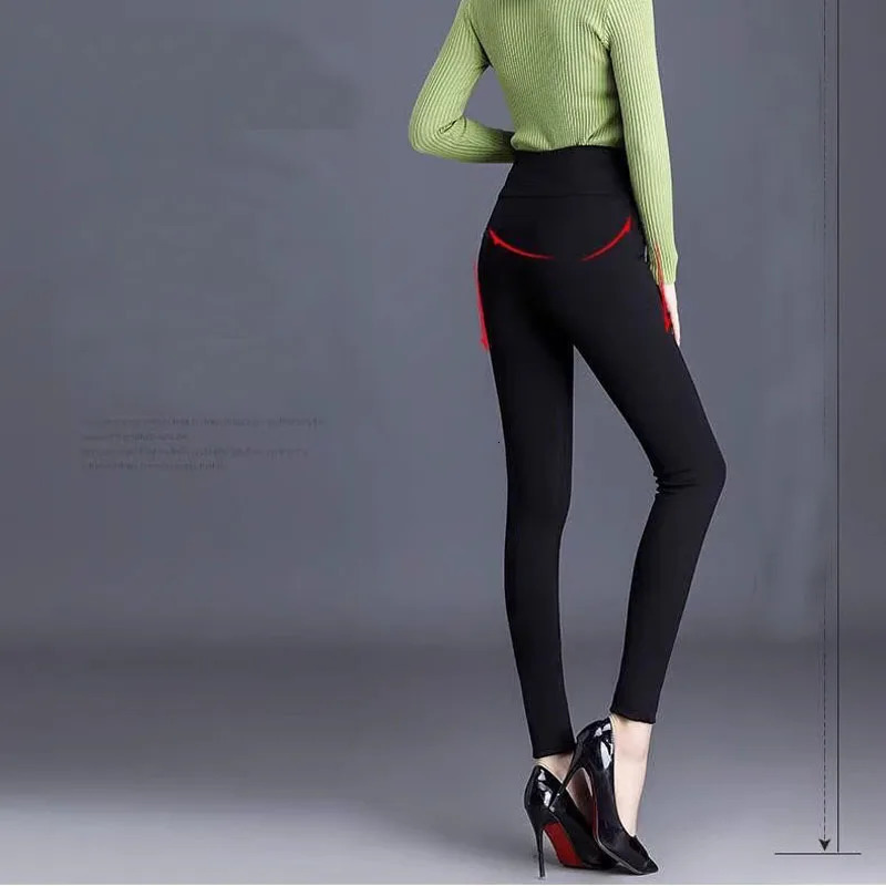 1pcs Spring Autumn Womens High Waited Leggings Comfort Breathable Pants Female Casual Slim Fit Pants Ladys Elastic Pencil Pants 251018