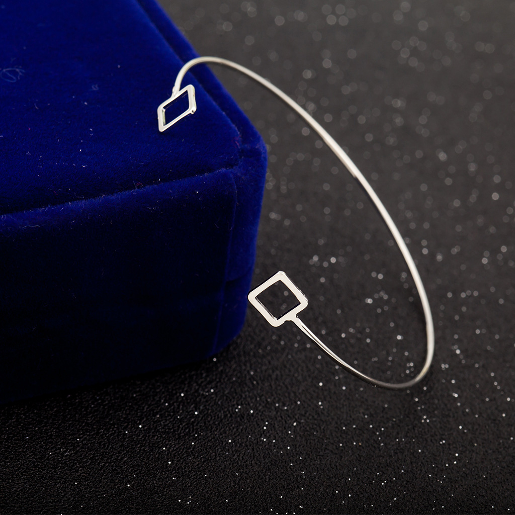 Minimalist Style Hollow Triangle Geometric Open Korean Version Bracelet Bangle