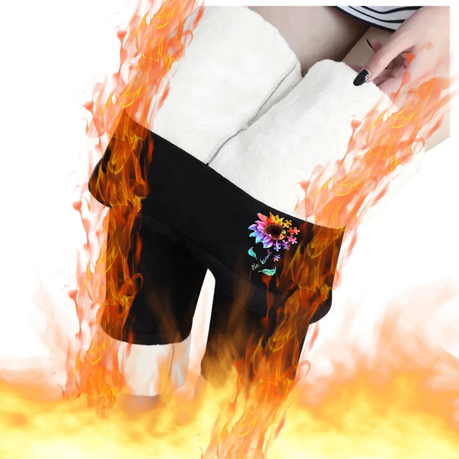 Womens Velvet Thick Fleece Leggings Casual Outfits For Work Womens Autumn And Winter Plush Thermal Fleece Tights Legging 251018