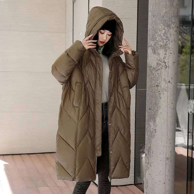 Oversized Thicken Down Cotton Jacket For Women Winter New Retro Chinese Style Hooded Coat Female Cotton Warm Parker Overcoat