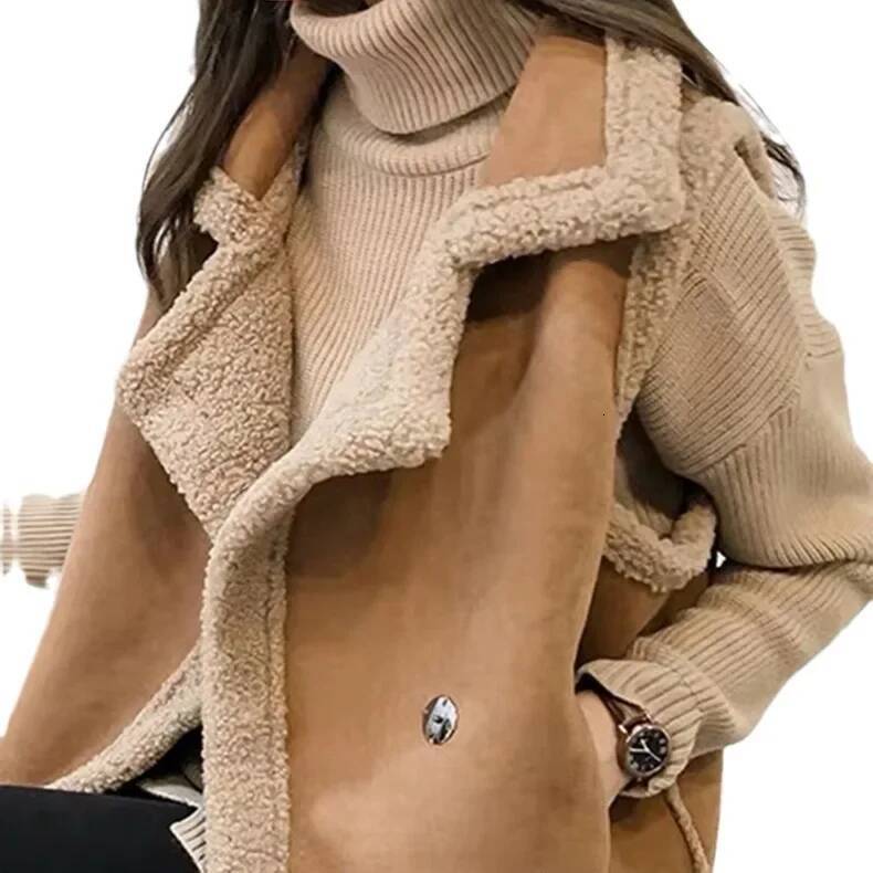 2024 Autumn/Winter Integrated Large Size Versatile No Sleeve Shoulder Vest Lamb Wool Clip-On Jacket For Women From China dongdumaoyi