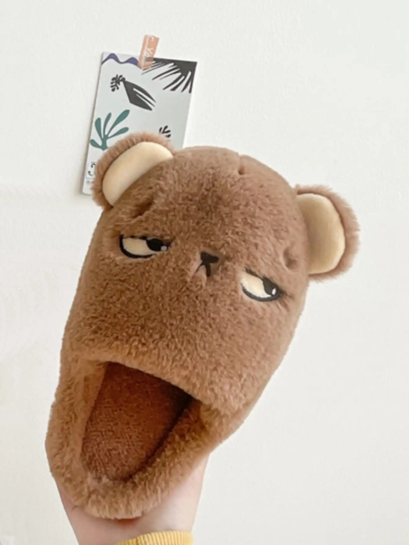 Mens Soil Home Slippers Fun Cartoon Large Size Home Indoor Cotton Slippers251020