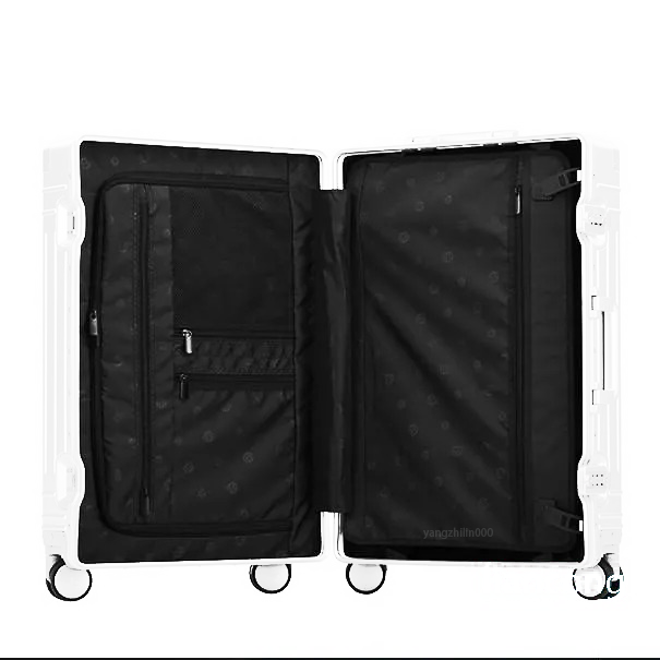 Business Class Luggage 100% Aluminum-Magnesium Alloy Carry-On Suitcase with Multi-Directional Spinner Wheels Travel Trolley Case
