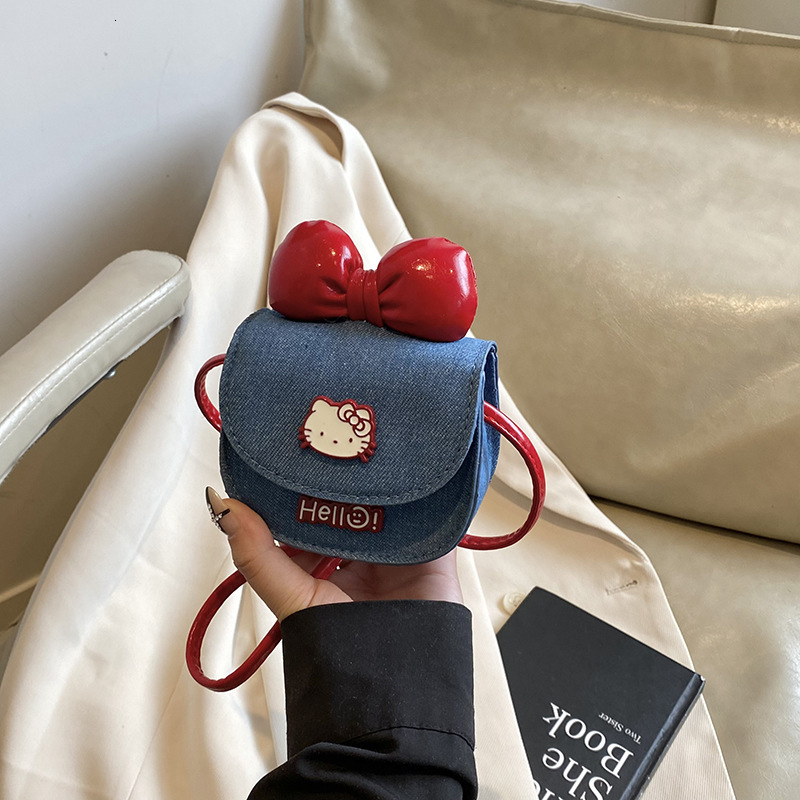 New Children's Cartoon Cute Cat Girl Bag Baby Fashion Bow Mini Fashion Designer Crossbody Bag