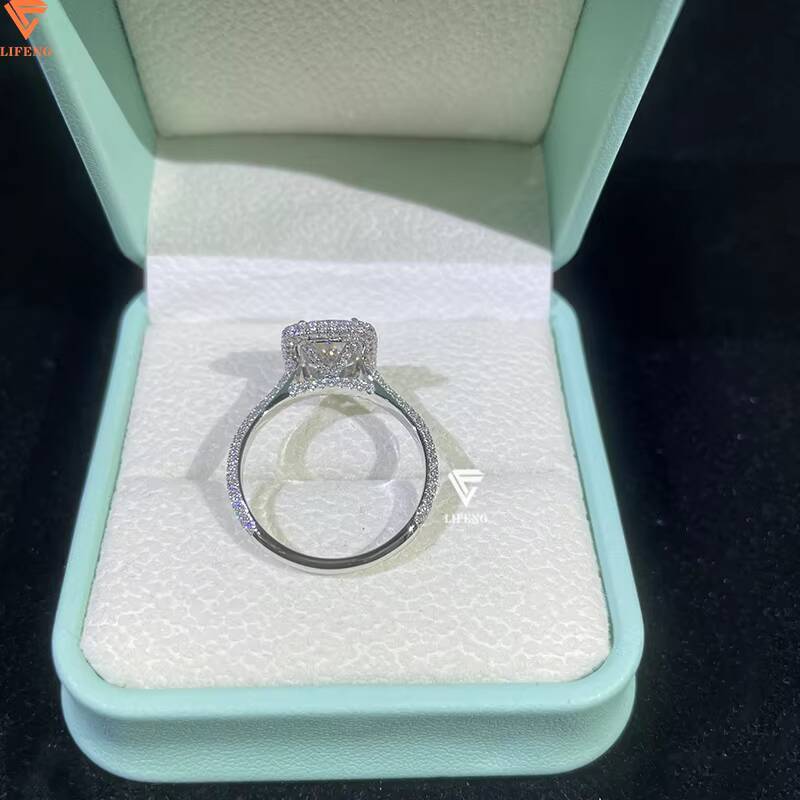 Custom High Quality 10K 14K 18K Real Gold Radiant Cut Moissanite Rings Classic Style Wedding Jewelry for Women and Men