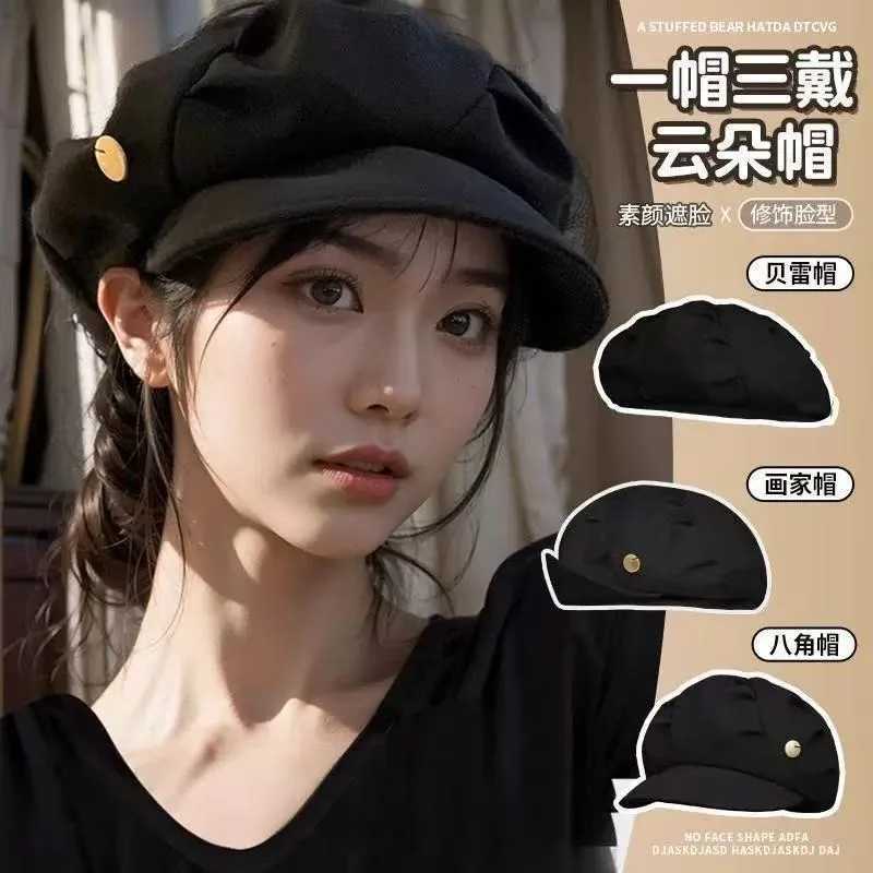 Beret 2025 autumn and winter new retro octagonal hat newsboy hat looks small on the face Y251025