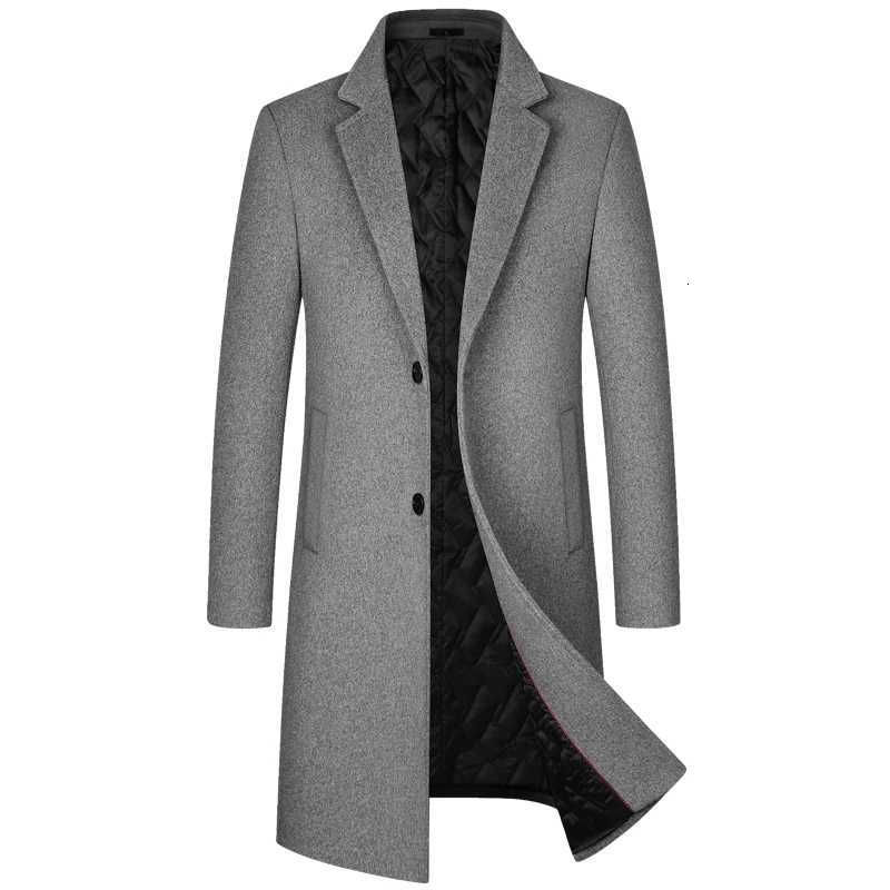 2025 Winter Wool Coat Men Fashion Long Wool Blends England Style Business Casual Trench Coat Men Solid Thick Wool Coats JacketsT251025