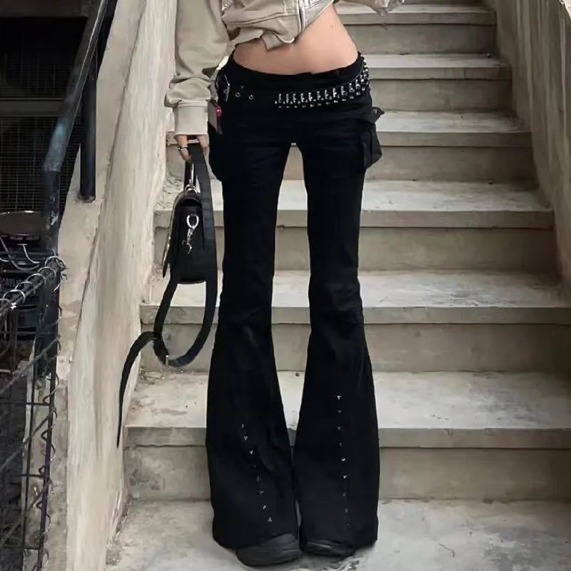 Women Black Gothic Baggy Jeans Harajuku Oversize Denim Trousers Japanese 2000s Style Y2k Vintage Jean Pants Trashy Clothes 2025 251023