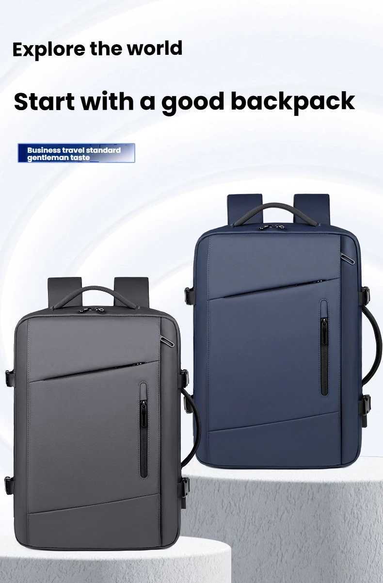 Travel Backpack Men Business Backpack School Expandable USB Bag Large Capacity Laptop Waterproof Fashion Backpack W251025