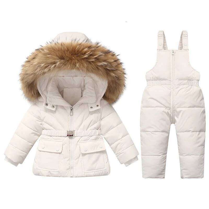 Winter Children Down Jacket Toddler Girl Jumpsuit 2Pcs Clothes Set 1-5 Years Kids Baby Girls Outerwear Snowwear