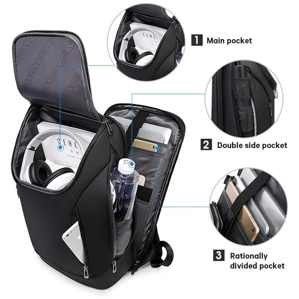 BANGE Business Backpacks Laptop 156 inch Multifunctional WaterProof Big Capacity Daily Work Male Backpack School Bag Mochila W251025