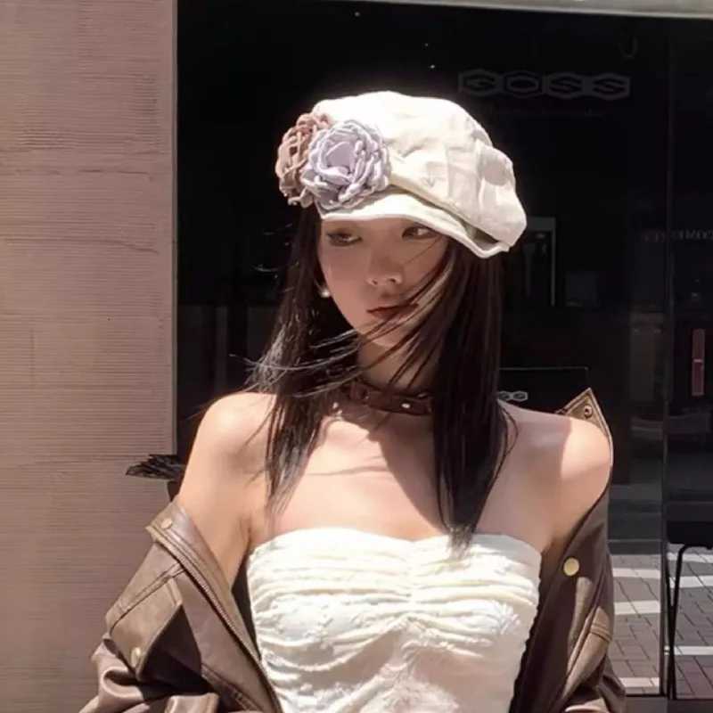 French Vintage Beret wer Splicing Hats Wan Popar Street C Retro Subcture Elegant Aesthetics Beret Y251025