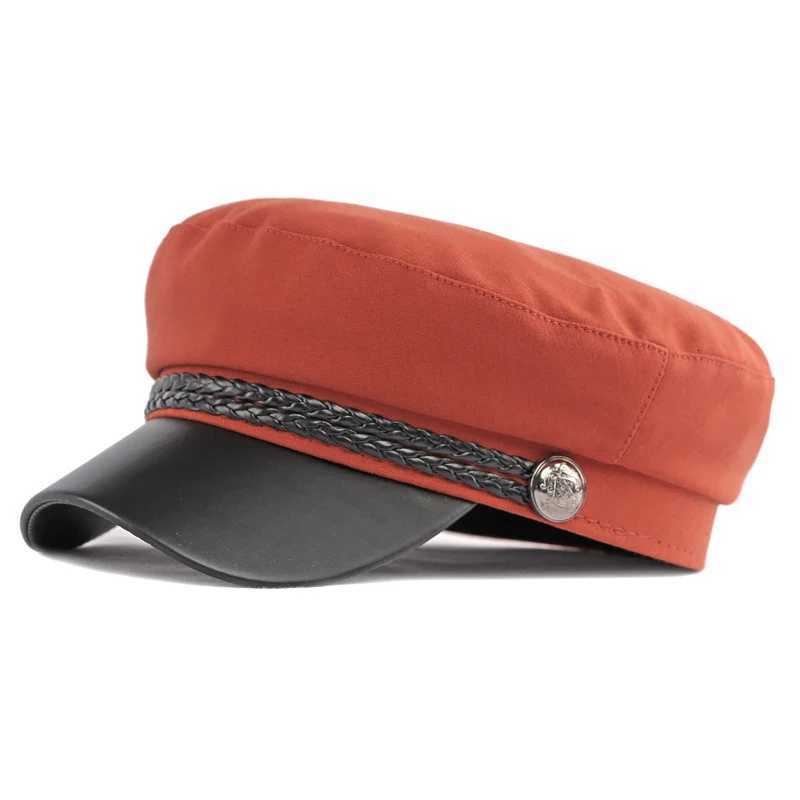 Hot S Fashion Wen Men Cotton Linen Solid Color Baker Boy C Beret Cs with Rope Metal Button Y251025