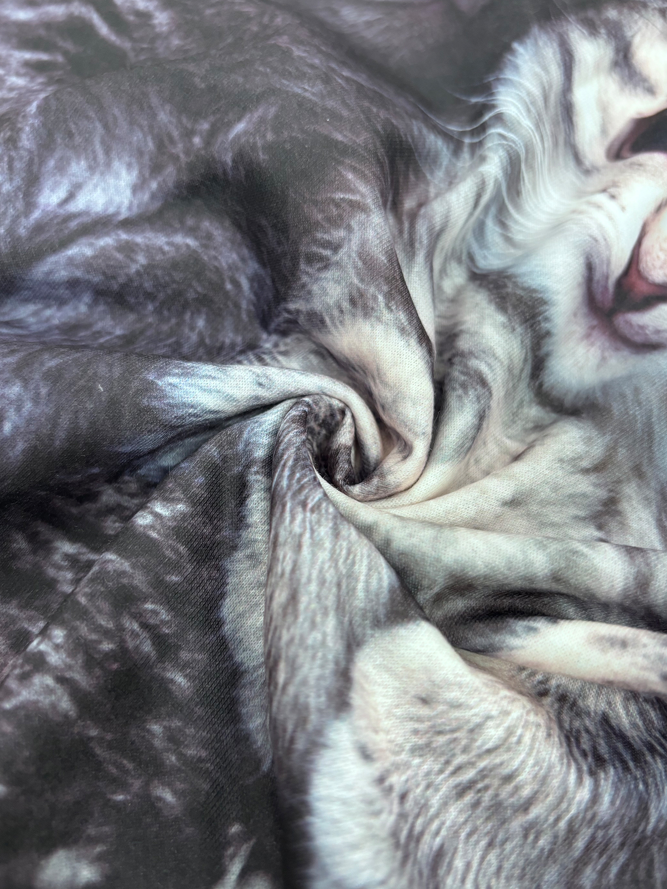 Autumn Winter New Retro Cat Printed Versatile Casual Zipper Hooded Jacket, Milk Silk Gray Hoodie, S-XXL--CF40322