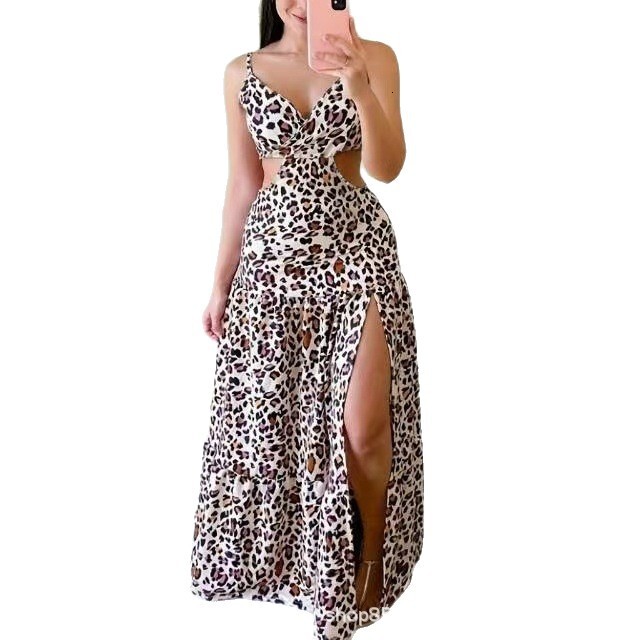 European and American new spring/summer hot selling designer sexy camisole dress beach vacation style waist cinching dress