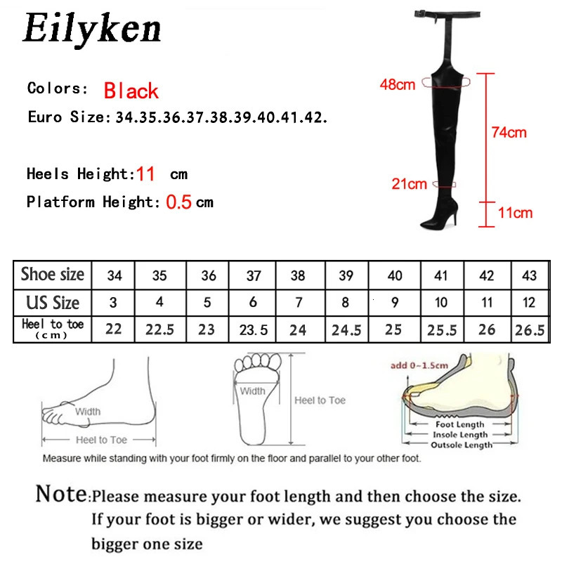 Eilyken Sexy Waist Buckle Strap Thin High Heels Women Boots Over The Knee Booties Pointed Toe Female Winter Shoes 251023
