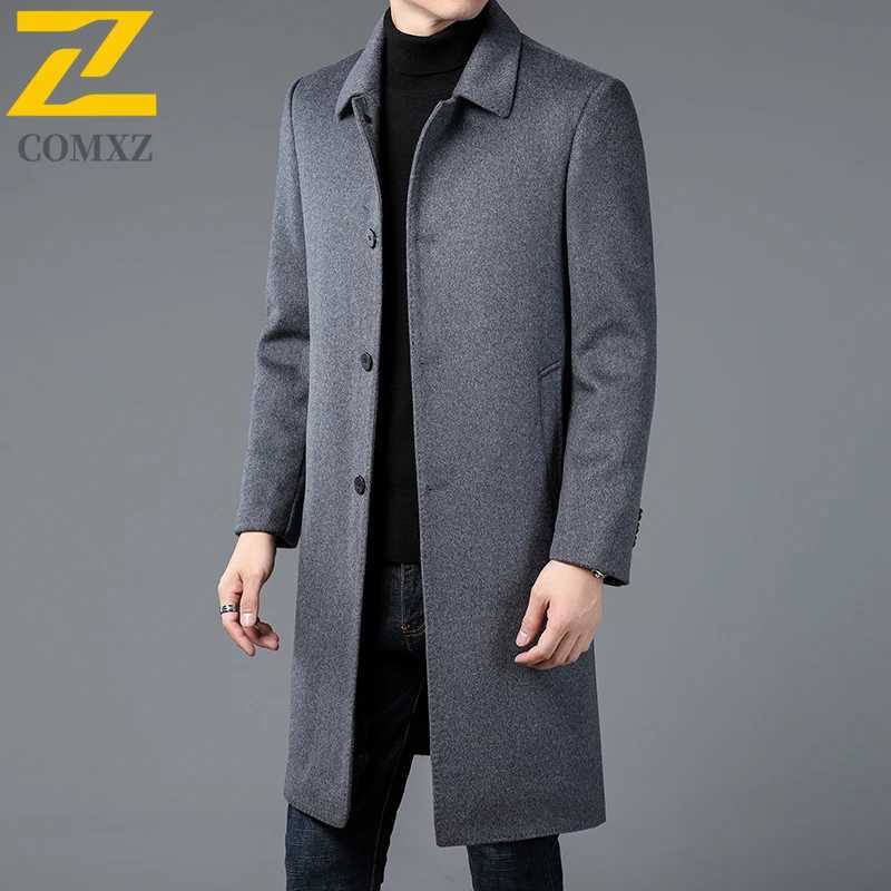 Male Woolen Coat 2025 Winter New Fashion Classic Lapel Windproof Overcoat Business Casual Premium Anti Pilling TrenchCoatT251025
