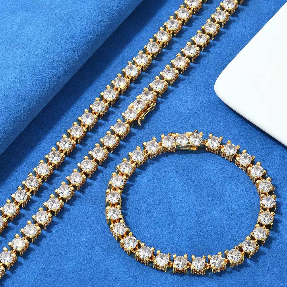 Fine Jewelry Hip Hop 925 Sterling Silver Bracelet Iced Out Tennis Chain Bracelet for Men Women VVS Moissanite Diamond Bracelet