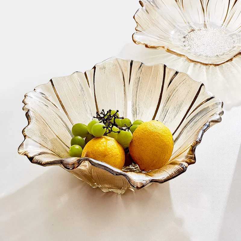 Crystal Fruit Plate Living Ro Coffee Table Dining Ro Decoration Household Snacks Dried Fruit Plate Desktop Ornaments Y251025