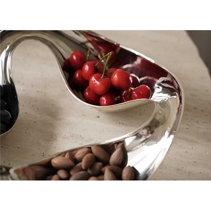 Stainless Steel Snack Dessert Serveware Dish Nordic Fruit Candy Tray Plate He Table Decoration Dim Sum Dried Serving Bowl Y251025
