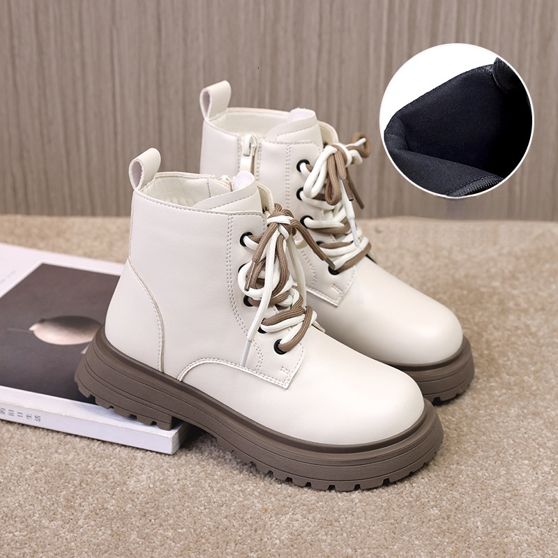 Women's designer fashionable wool lined Martin boots for autumn and winter, new children's snow boots, girls' short boots, children