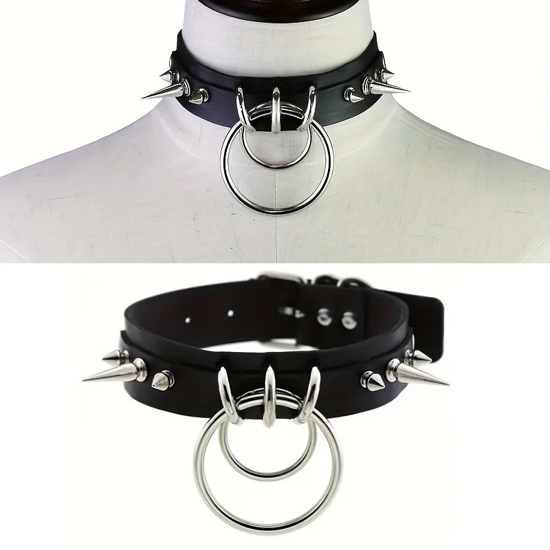 Punk Gothic Style PU Leather Faux Jewelry Collar Bracelet Bangle BraceletMale Female Lover Necklace Holiday Party Costume 251023
