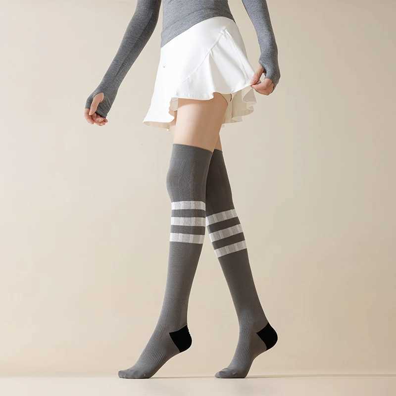 ZEXOLAP Womens High Elasticity OvertheKnee Athletic Socks for Yoga Running Fitness NonSlip Long Socks with Breathable C Y251024