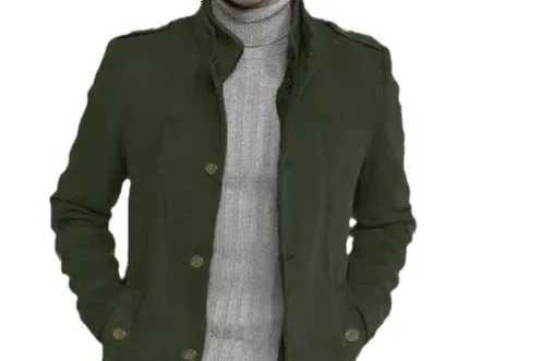 Men Autumn Winter Tweed Coat Solid Color Long Sleeve Zippers Pockets Button Casual Warm Fashion Comfortable Regular Standard FitT251025