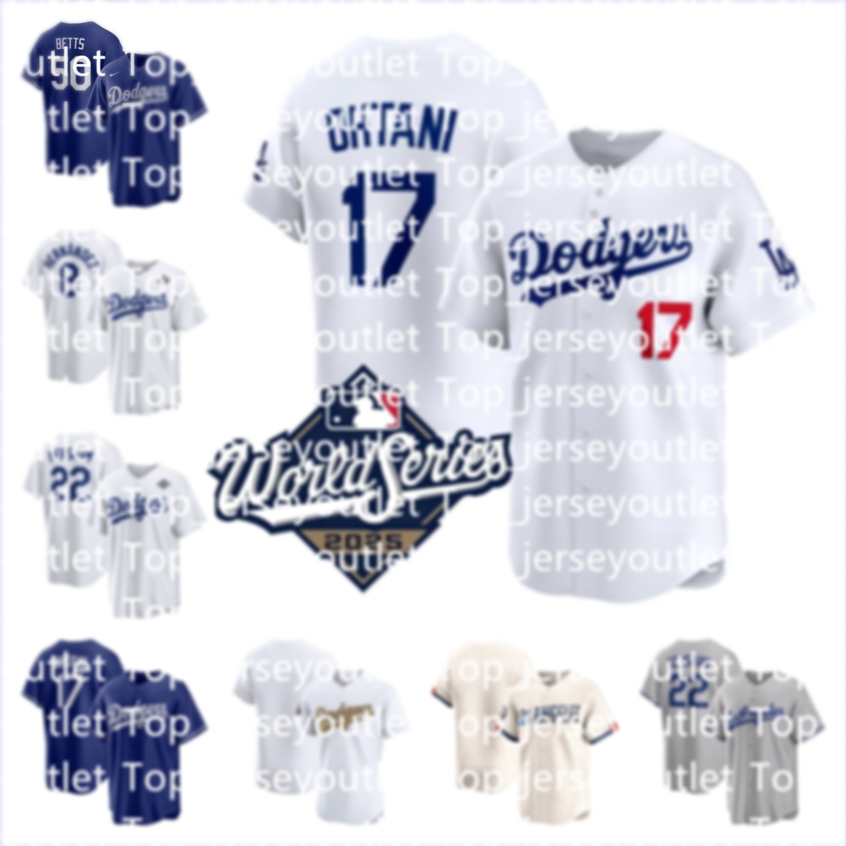 NEW Los Angeles''Dodgers''Baseball 2025 World Series Jersey Jackie Robinson Shohei 17 Ohtani Mookie 50 Betts Freddie 5 Freeman Yoshinobu 18 Yamamoto Fernando