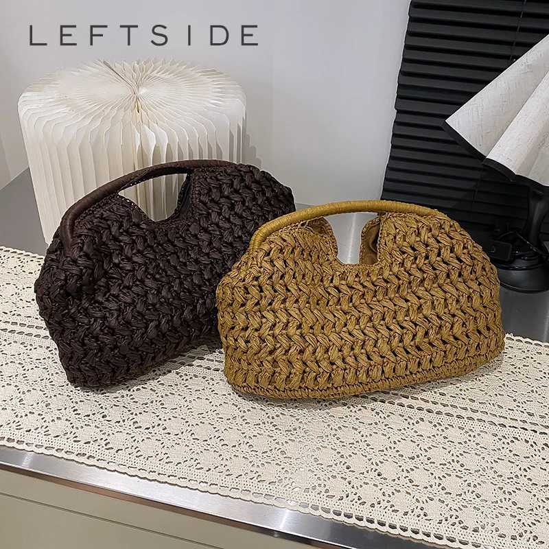 LEFTSIDE Weave Straw Shoulder Bags for Women 2025 Summer Luxury Designer Small Hand Bag Females Beach Bags Handbags and Purses Z251024