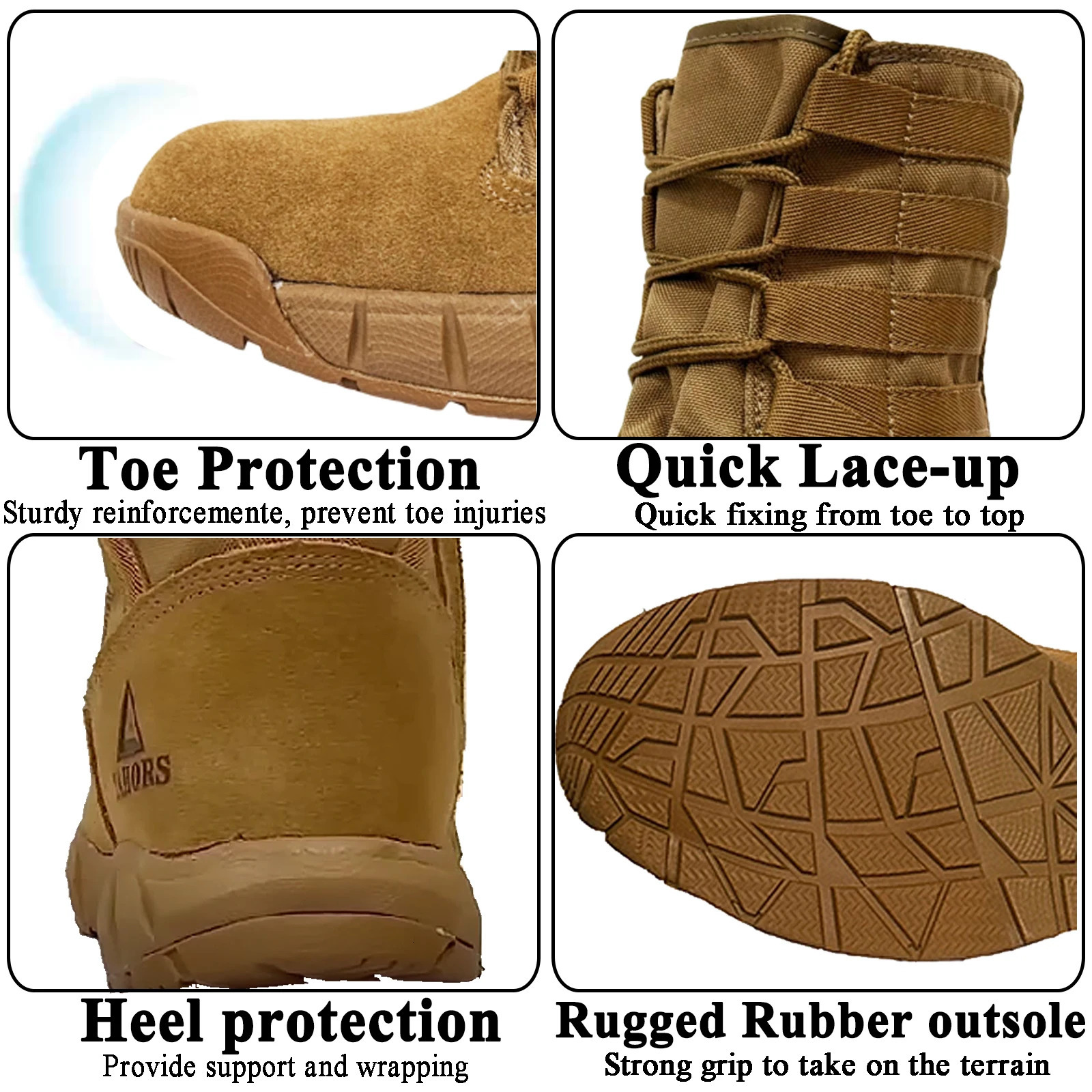 LAHORS Lightweight Suede Leather Tactical Combat Boots Men Outdoor Hiking Desert Army Shoes Breathable Male Ankle Boots Man made 251023