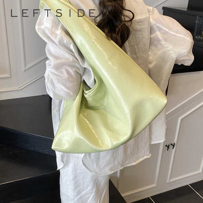 LEFTSIDE Highcapacity Shoulder Bags for Women 2025 PU Leather Females Underarm Bag Lady Simple Hobo Bag Handbags and Purses Z251024