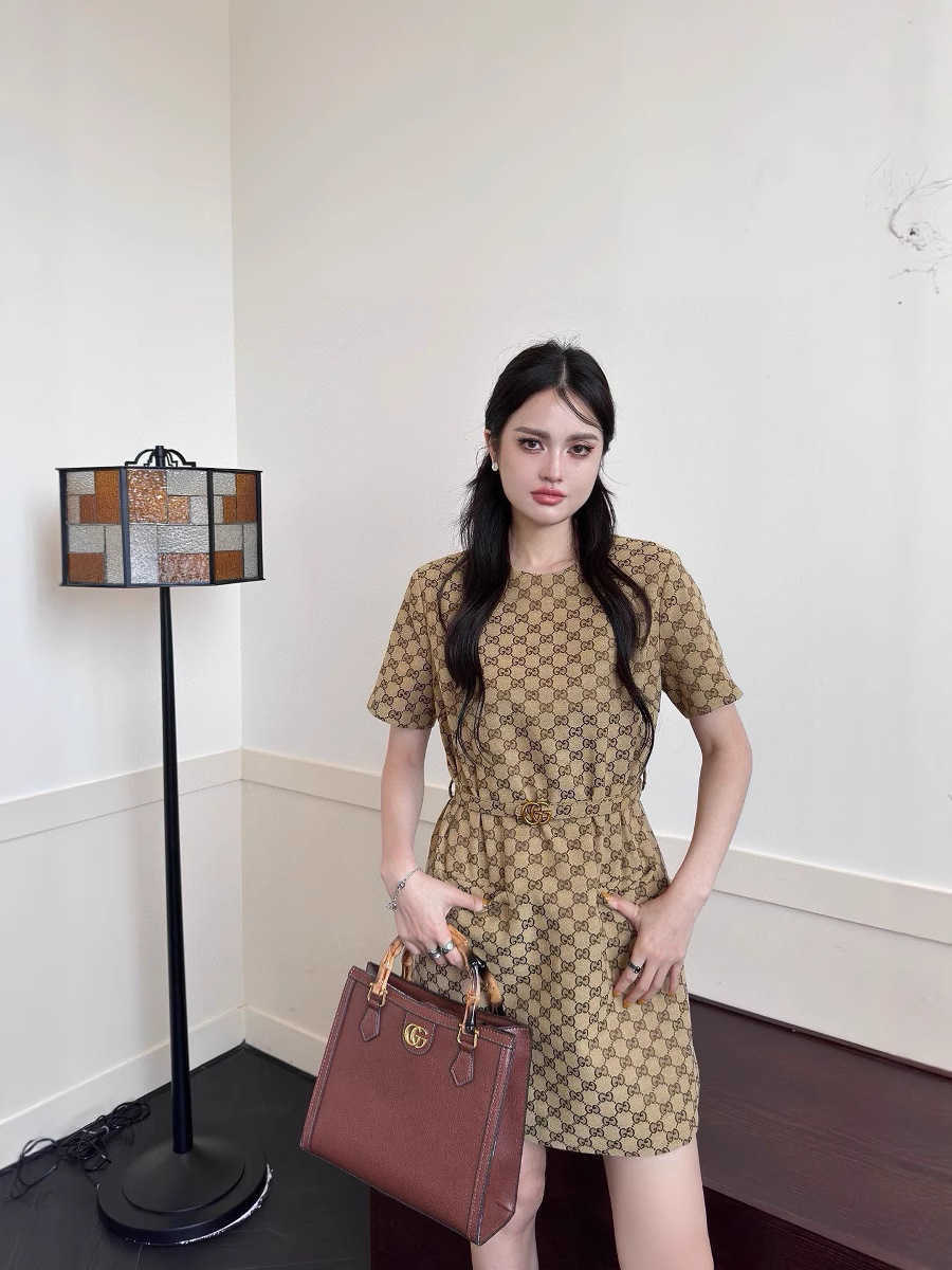 New embroidery high quality with belt fashionable dress L251025