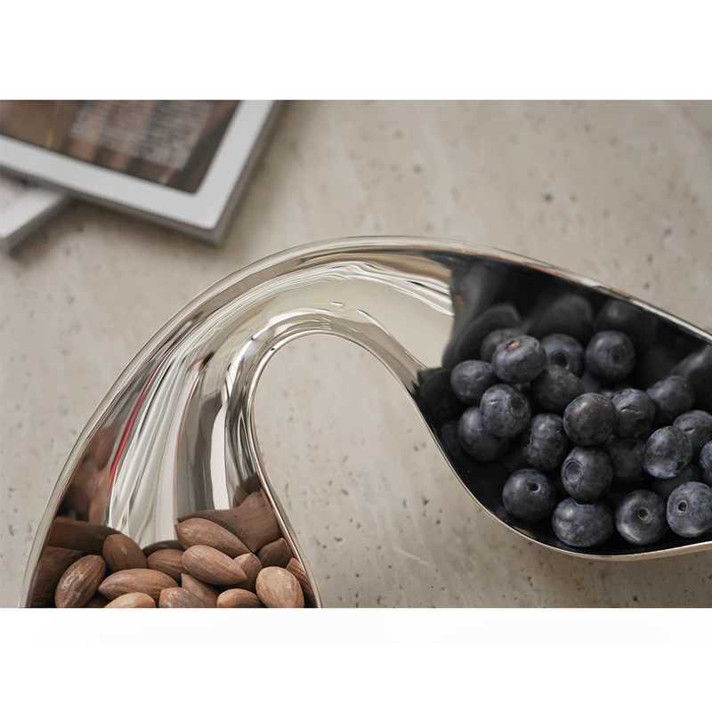 Stainless Steel Snack Dessert Serveware Dish Nordic Fruit Candy Tray Plate He Table Decoration Dim Sum Dried Serving Bowl Y251025