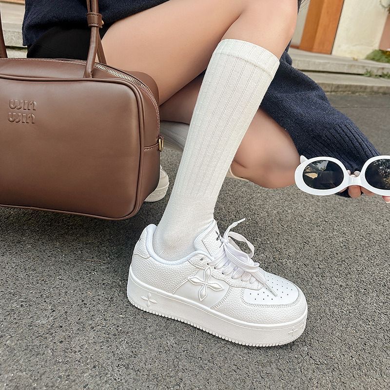 DARSII Sneakers Autumn Breathable Thick Sole Genuine Leather Height Increasing Women's Commuting Casual Shoes Men's Trendy Versatil shoes