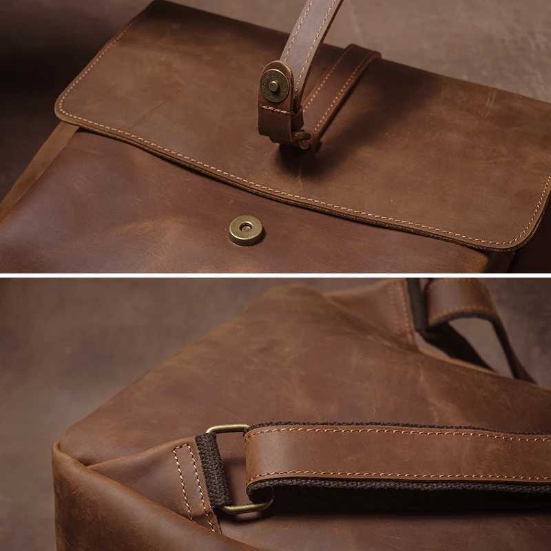 GURO Mens Retro Genuine Leather Backpack Simple Flap Travel Bag Women Natural Cowhide Deluxe Schoolbag Daily Commuter Backpacks W251025