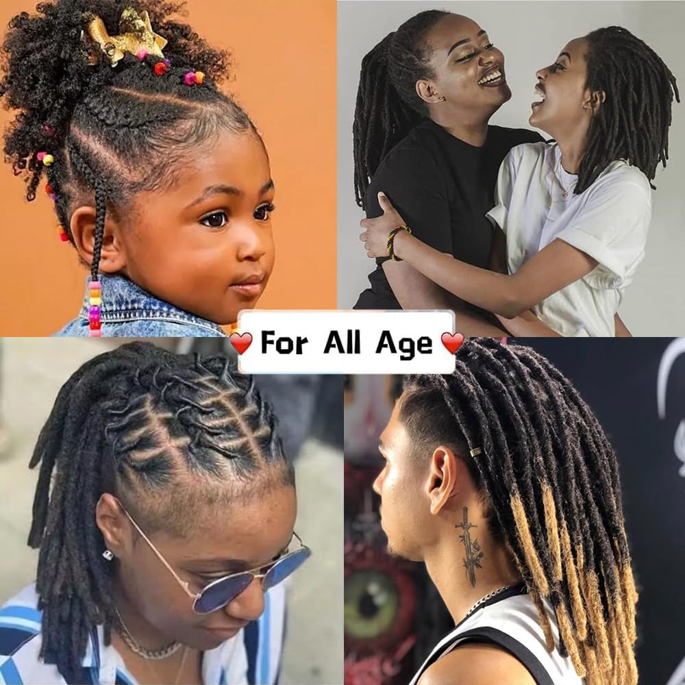 Handmade Dreadlock Braid Hair 10 Strands Real Human Hair 06cm Thickness 4-18 Inch Soft Dreadlocks Can Be Dyed Bleached for Men Women