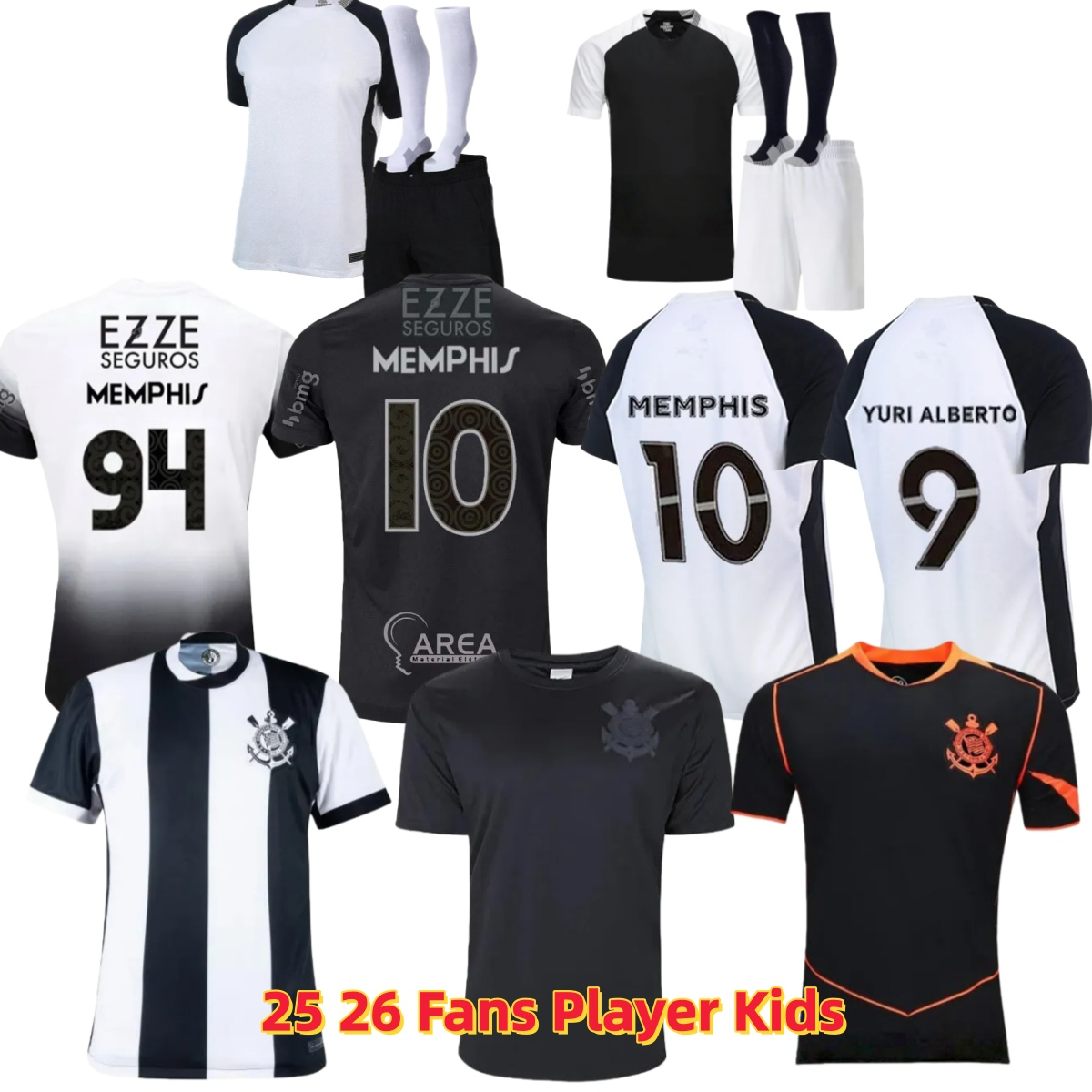 25 26 corinthias jersey 2025 2026 de futbol YURI ALBERTO GUSTAVO GIULIANO GARRO CAETANO WESLEY CASSIO PAULINHO Memphis Timao Soccer Jerseys CorinthiansS 16-2XL