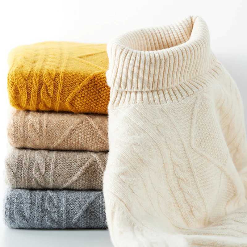 Cashmere Sweater Women Knitted Sweaters 100 Merino Wool Turtleneck LongSleeve Knit Pullover 2022 Winter Autumn Jumper ClothingT251025